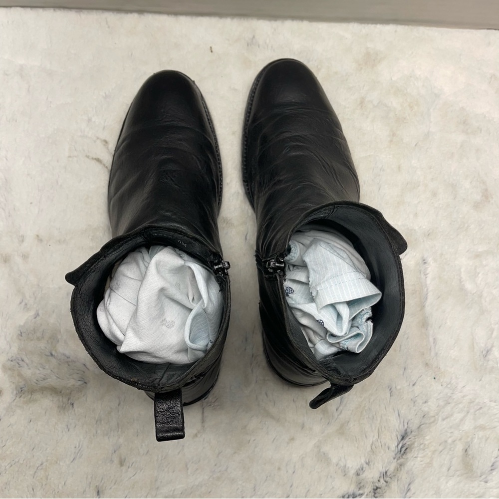 Vero Cuoio Mens Black Leather Almond Toe Made In Italy Size 8.5 - Picture 6 of 14